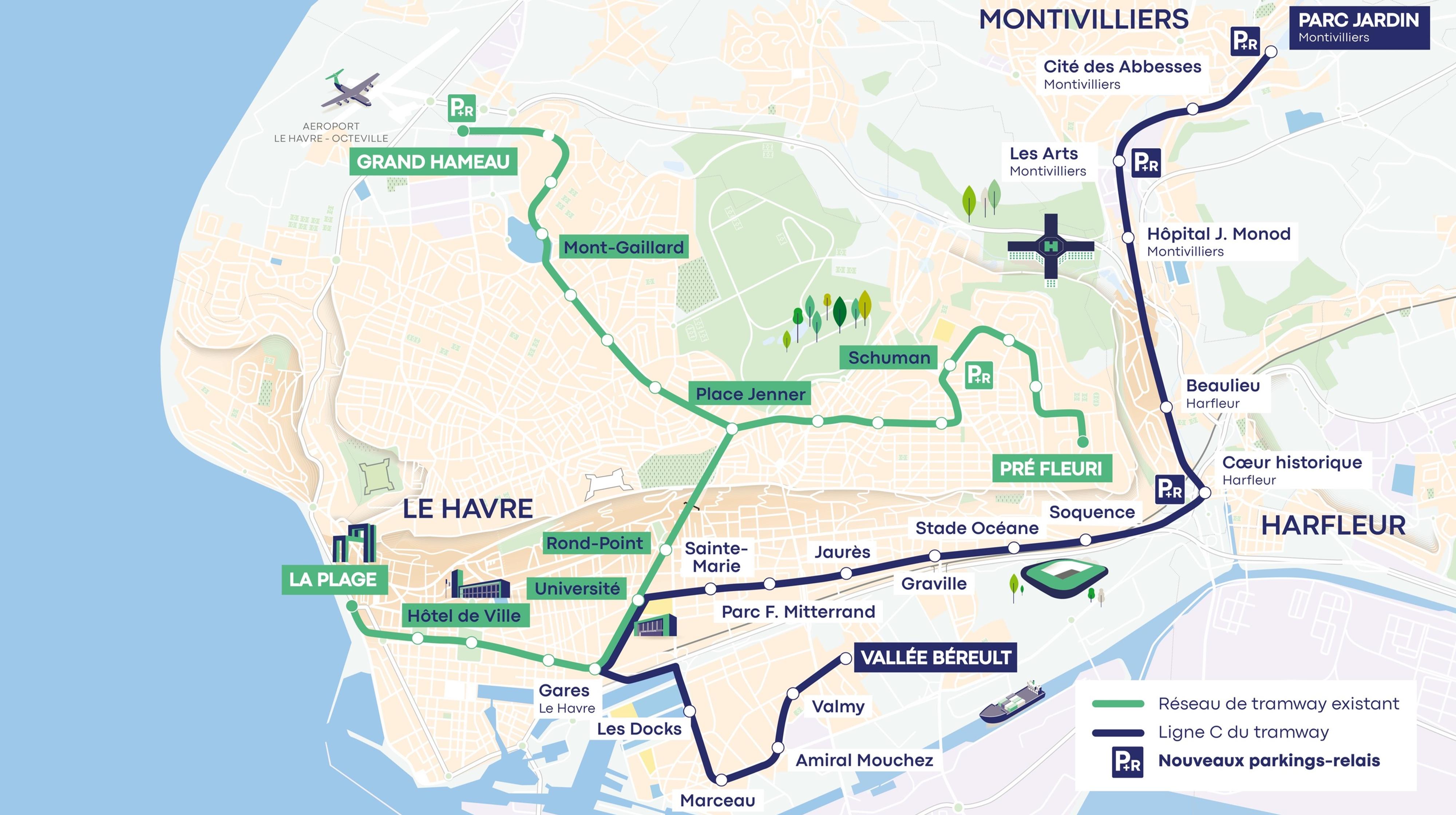La projet - Carte Tramway le Havre métro
